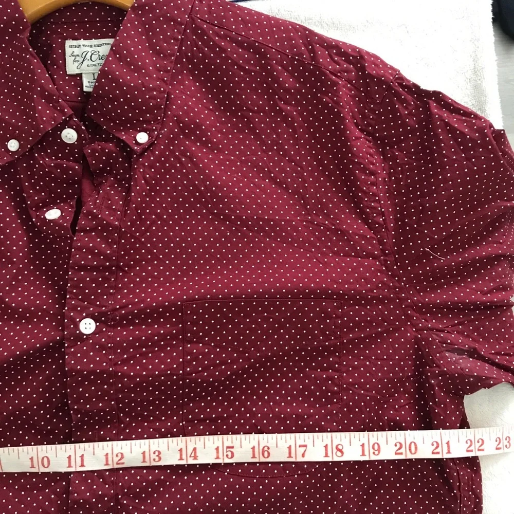 J CREW BURGUNDY DRESS SHIRT LONG SLEEVE BUTTON SLIM UNTUCK WOMENS LARGE